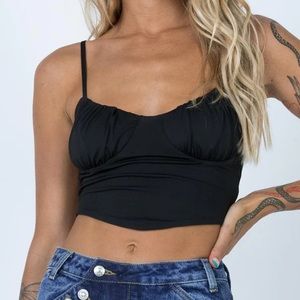 Princess Polly Flynn Top - Black Bustier Crop Top